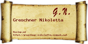 Greschner Nikoletta névjegykártya